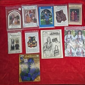 Lot of 10 Quilting Vest Patterns Skirt Jumper Patchwork Vintage 80s 90s